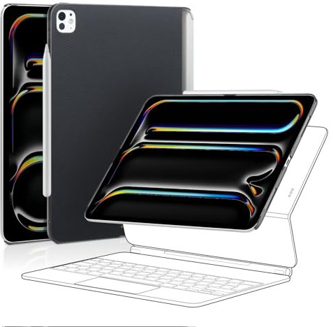 pitaka Hülle für iPad Pro 11 Zoll 2024 M4 Kompatibel mit Magic Keyboard Magnetische Schutzhülle für iPad Pro 11 Zoll 5. Gen aus Aramidfaser Ultradünne iPad Hülle Schwarz/Grau