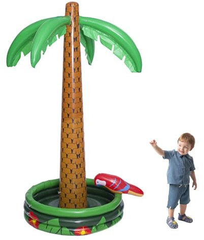 Povanjer Glacière Palmier Gonflable | Glacière Gonflable d'été,Jouets de Piscine de Plage pour Les décorations Tropicales hawaïennes de fête de Plage de Piscine d'été de Luau