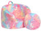 BEJOY kindersofa Padded kindercouch with Snug Foam, Ergonomic kinderzimmer möbel mit runden Kissen für Jungen und Mädchen, Zuckerwatte mit Einhörnern