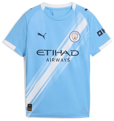 PUMA Kinder Manchester City Heimtrikot 2025/26 | Offizielles Replica-Fußballtrikot; kurze Ärmel; normale Passform; dryCELL feuchtigkeitsableitend; atmungsaktives Material