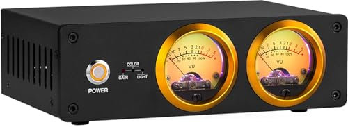 RGB Schallpegelanzeige, Audio-Umschaltbox mit analogem Dual-VU-Meter, DB-Panel-Display, Farb-/Helligkeitseinstellung – ideal für Heimkino