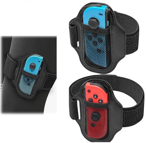 Correas para Piernas Nintendo Switch Sports - 2 Pcs Correas Ajustables para Juegos de Deportes y Fitness, Compatible con Switch OLED Joycon, Manos Libres para Mayor Comodidad y Diversión, Negro
