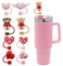 TELAIN 8 Stück Cup Zubehör Strohhalm Abdeckung Mit Liebe Herz Design, Auslaufsicher Für Stanley 30 Und 40 Oz Tumbler, BPA Frei Und Lebensmittelsilikon
