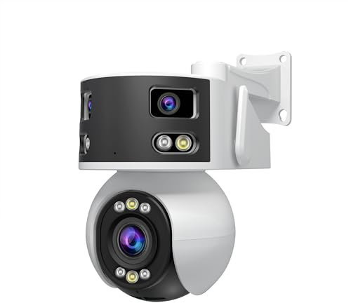 SRIHOME 8 MP PTZ Überwachungskamera 2,4/5 GHz Dual-Band WLAN mit mehreren Linsen, 170° Sichtfeld, optische Verstärkung 5X, Nachtsicht, Bi-Audio