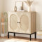 Buffet en Rotin, Armoire de Cuisine, 2 Niveaux 2 Portes, Buffet Moderne avec étagères Réglables, 80x40x83 cm, pour Le Salon, la Cuisine, Le Couloir