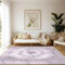 Teppich Wohnzimmer Waschbarer, Blumen Kurzflor Teppich Großer, Weicher Vintage Schlafzimmer Teppiche Waschbar Rutschfest & Pflegeleicht Design für Esszimmer Büro Bereich Dekor Rosa Größe 140x200cm