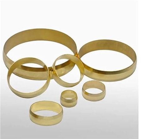 LTRAJUYNH 5 PCS Fit 22mm Tube OD BrassFerrule Ring for Compression Union 5 PCS Fitting Water Gas Oil