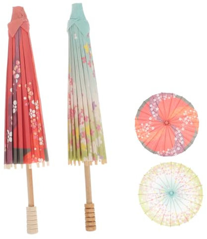 AKOOSY 2piezas Paraguas Clásico Parasol Japones Para Disfraces Diseño Elegante Para Fotografía