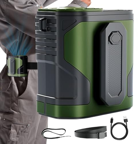 Youngwier Ventaglio da Cintura Portatile Ricaricabile, Indossabile Portatile Personale, Dispositivo Ad Aria Ricaricabile Personale Per Escursionismo Sport Lavori Viaggio