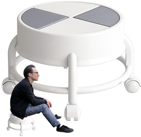 Tabouret roulant bas, tabouret roulant basse hauteur,Siège de chaise roulante basse hauteur avec roulettes - Tabouret bas mobile robuste, escabeau avec roues pivotantes à 360 ° pour salon et m