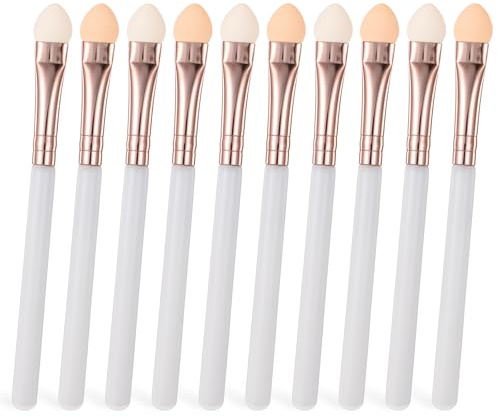 10 Stück Lidschatten Pinsel, Lidschatten Pinsels Schwamm Set Schwamms Augen Make up Pinsel Kosmetische Werkzeuge Dual Color Schwamm Applikatoren Set Wiederverwendbar Waschbar Für Anfänger Frauen