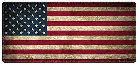 Meffort Inc Extra große, erweiterte Gaming-Schreibtischunterlage, rutschfeste Gummi-Pads, genähte Kanten, XXL-Mauspad, 89,9 x 39,9 cm, USA-Flagge
