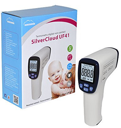 Digitales Thermometer Gun Point SilverCloud UF41 Infrarot-Thermometer, berührungslos für Körper und Oberflächen