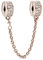 PANDORA Klare Pavé Clip Komfortkette in 14 Karat rosévergoldeter Metalllegierung mit Cubic Zirkonia Moments Collection