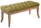 CLP Sitzbank Ramses mit hochwertiger Polsterung und Stoffbezug I Bank mit antik-Hellen Holzbeinen I Holzbank mit Einer Sitzhöhe von: 46 cm, Farbe:grün, Größe:100 cm