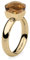 Qudo Firenze Edelstahl gold Ring mit smoked topaz Stein (braun) (54)