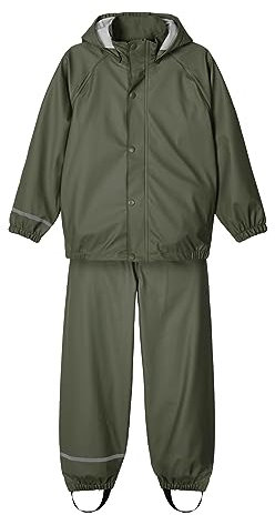 NAME IT Nkndry Rain Set Noos, Set Pioggia Unisex - Bimbi 0-24, Verde (Thyme), 116