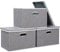 Yawinhe 3 Stück Aufbewahrungsboxen mit Deckel, Faltbare Stoffbox mit Griffen, Boxen Aufbewahrung, für Schlafzimmer, Kleideraufbewahrung, 45x30x30cm, Grau, SNK023GX-3