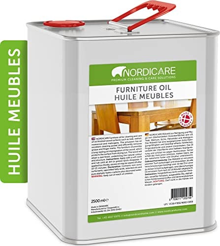 Nordicare Wood Oil Colourless Furniture Oil for Oak, Beech, Walnut, Larch Wood Stain Based Linseed Oil Linseed Oil Varnish (2,5 L)