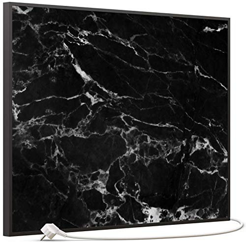 STEINFELD Bild Infrarotheizung | Deutscher Hersteller | Marmor 350-1200 Watt Rahmen schwarz (500 Watt, 069 Marmor Schwarz)