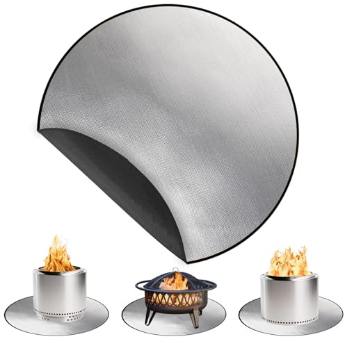 DocSafe Round Fireproof Mat Fire Pit Mat Grill Mat, 4 Layers Fire Pit Pad for Patio, Deck, Grass, Lawn, Heat Shield, Fireproof Pad for Outdoor, Accessories, Easy to Clean