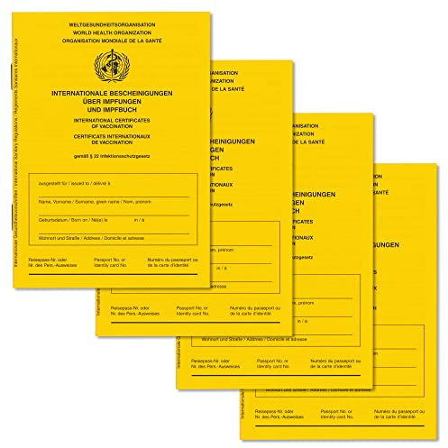 4x Impfbuch Impfpass Impfausweis - internationale Bescheinigung über Impfungen - Ausgabe 2021