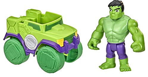 Spidey and his Amazing Friends Play-Doh Hasbro Marvel Hulk Actionfigur und Smash Truck Fahrzeug, Vorschulspielzeug für Kinder ab 3 Jahren, Mehrfarbig (F3989)