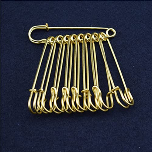 Extra große Sicherheitsnadeln, Metall, strapazierfähig, Deckennadeln für Schmuck, Handwerk, 10 cm, Goldfarben, 10 Stück