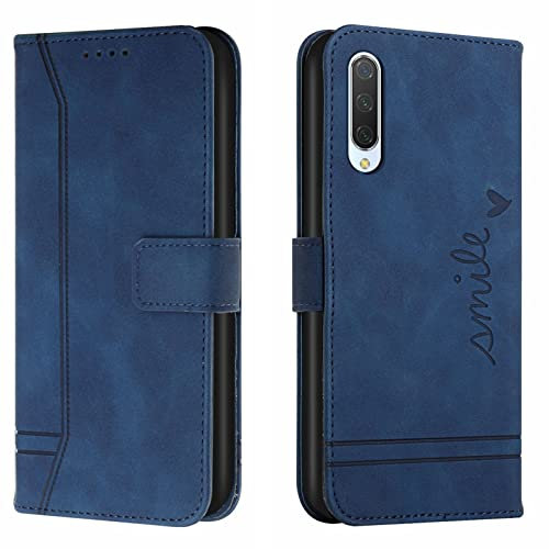 Lihondar Coque pour Xiaomi Mi CC9 / Mi 9 Lite/Mi A3 Lite, Protection Portefeuille Etui à Rabat Housse Premium en Cuir PU avec Antichoc TPU Fermoir Magnétique Flip Pochette Housse (Bleu)