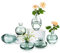 Set Vasi Fiori Vetro Piccoli Decorativi: Glsseam 6Pezzi/2Set Verde Mini Vaso Interno Tavolo Eleganti Design Moderno Basic Art Centrotavola Vintage Per Soggiorno Casa Bomboniere Tulipani Rose