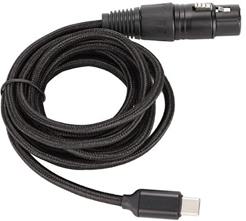 Cable de Micrófono XLR a USB C, Cable de Micrófono USB C bajo Ruido Duradero Alta Frecuencia de Muestreo 20Hz a 20KHz Plug And Play para Estudio(2 m/6,56 pies)