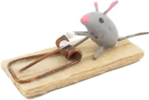 Maison de poupée souris sur piège en bois miniature accessoire de cuisine échelle 1/12