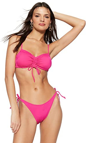 Trendyol Slip Bikini Normale da Donna a Vita Bassa Costumi da Bagno, Fucsia, 40