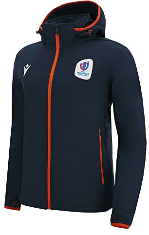 Macron Offizielle Rugby World Cup 2023 Softshelljacke für Erwachsene, blau, 3XL