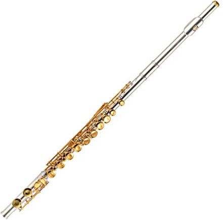 Professionelles Querflöten Gold-Silber-zweifarbiges 16-Loch-Flötenmusikinstrument Mit Geschlossenem Loch, Weißes Kupfer, Versilberte Anfängerflöte