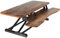 Vivo DESK-V036KN Höhenverstellbarer Schreibtischaufsatz, Sitz-Steh-Arbeitsplatz für zwei Monitore und Laptop, mit breiter Tastaturablage, Vintage-braune obere Fläche, schwarzer Rahmen, 91,4 cm