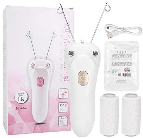 Damen-Gesichtshaar-Epilierer, kabelloser elektrischer Epilierer mit Faden, Baumwollfaden-Haarentfernung für Gesicht, Unterarm, Kinn, Oberlippenhaare(Golden)