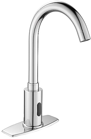 Touchless Bathroom Faucet 3 or 1 Hole, Motion Sensor Sink Faucets Hospital Hands Free Water Faucet with Temperature Mixer, Automatic Faucets Commercial Banhao