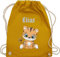 Turnbeutel Rucksack - Tiere - Süßer Tiger Tigers Wildkatze - Unisize - Senfgelb - wechselwäsche beutel kita personalisierter stoffbeutel kinder personalisierte geschenke motiv sportbeutel tasche