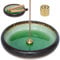 BEYLAB encens Porte Support palo Santo 3 en 1 bruleur en céramique pour Tout encens, brûleur en Baton de, Sauge bâtons Holder, diffuseur Supports Room décor, encensoir en Laiton Amovible - Vert