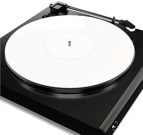 Turntable Mat Record Platter Slipmat: Acrylic Record Player Platter Vinyl Slipmat for Turntables Antistatic Tighter & Defined Bass, White