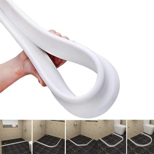 CARMOTTER Duschwand Türdichtung PVC Weiß Feuchtraum Bodenbarriere für Küchenspüle, Badezimmerboden, Duschwanne, 1178937349
