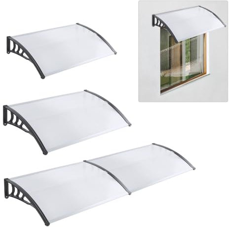 Front Door Canopy Outdoor Awning Waterproof, Transparent Rain Canopy Shelter Cover Garden Canopies, Window Porch Awning Shade Patio Roof Cover for Door Porch, Outdoor, 45/57/74 X 35 Inch (190)