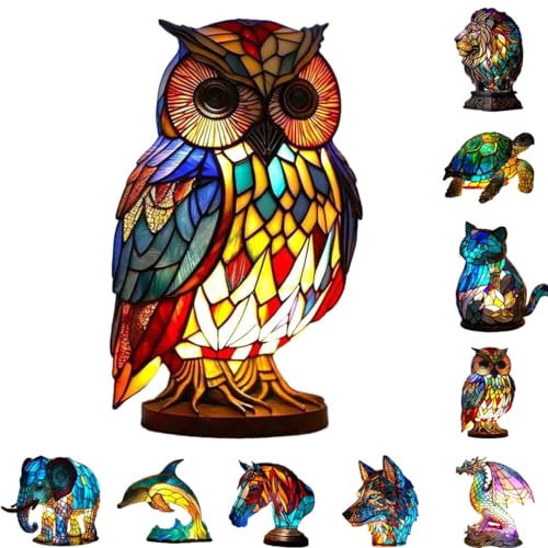 Tier Kleine Tischlampe, Vintage Harz Lampen Nachttischlampe 5.9'' TiertischlLampe LED Dekorative Kreative Nachttisch Schreibtisch Nachtlicht Vintage Tier-Tischlampen für Wohnzimmer ( Size : E )