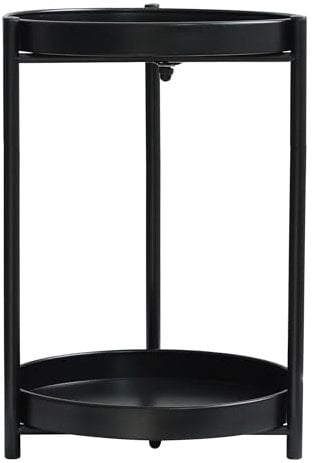 Olly & Rose Support en métal pour plantes à 2 niveaux – Noir mat – Table basse – 31 x 43 cm