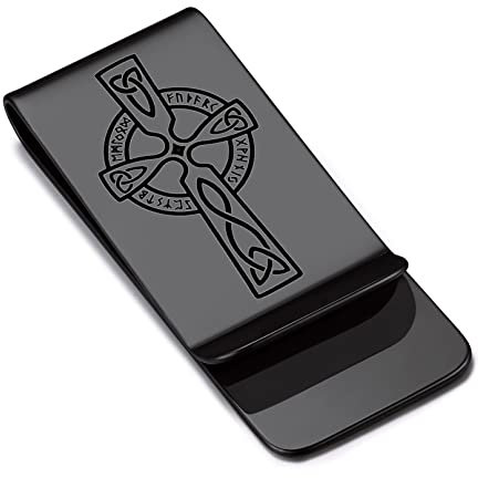 Bandmax Wikinger Kreuz Geldklammern Personalisiert Geldclip Edelstahl Geldscheinklammer Money Clip für Geldscheine Kreditkarten