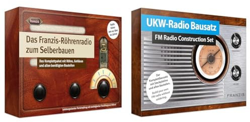 FRANZIS 67041 – Das Röhrenradio zum Selberbauen & 65287 - UKW-Radio Bausatz, Komplettbausatz mit Steckplatine und allen Bauteilen, zum Zusammenbauen ohne Löten, empfohlen ab 14 Jahren