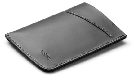 Bellroy Card Sleeve (Premium-Leder-Kartenetui oder minimalistisches Portemonnaie, für 2–8 Karten oder Visitenkarten, Aufbewahrung für gefaltete Banknoten) - CharcoalCobalt