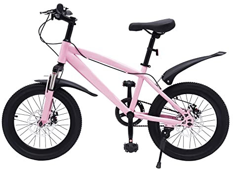 CLEADONG Kinderfahrrad, 18 Zoll Mountainbike, Jungen & Mädchen Fahrrad, Kinder Mountainbike Mit Verstellbaren, Für 1.25-1.4m/4.1-4.59 Fuß Kinder Mountainbike Familienrad Und Sportfahrrad (Rosa)
