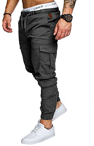Générique Pantalon Homme Khaki - Short Running, Sport, Habillé - Combinaison Travail, Pantalon Tactique, Treillis - Gris L